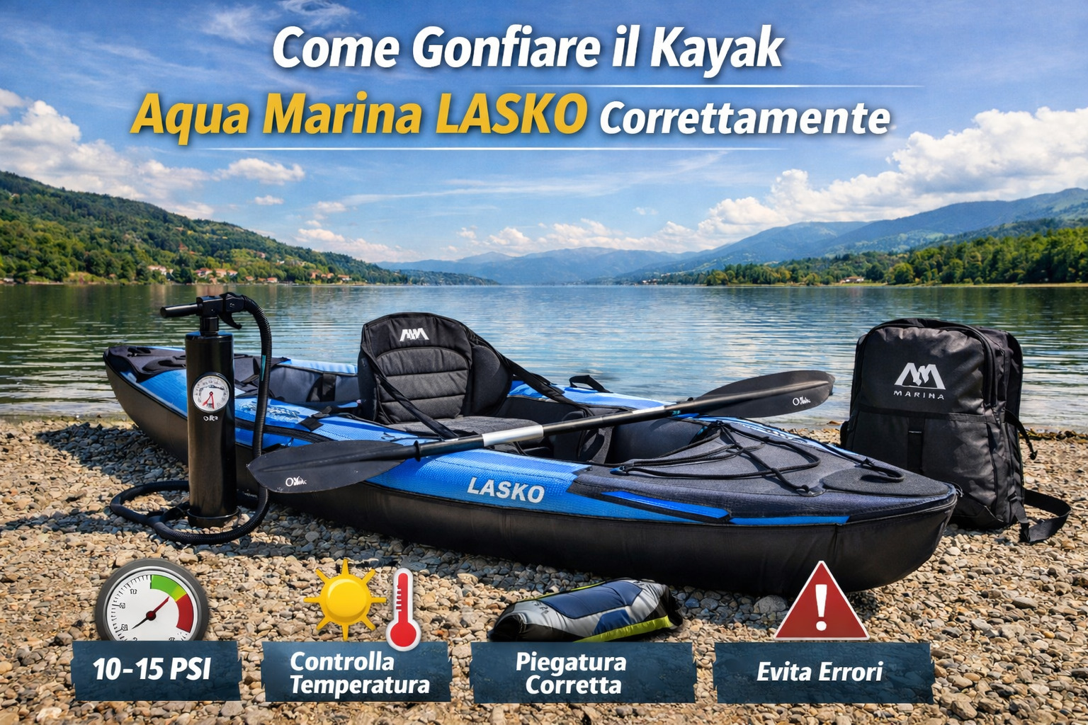 Gonfiare Kayak Aqua Marina Lasko: 7 Passaggi