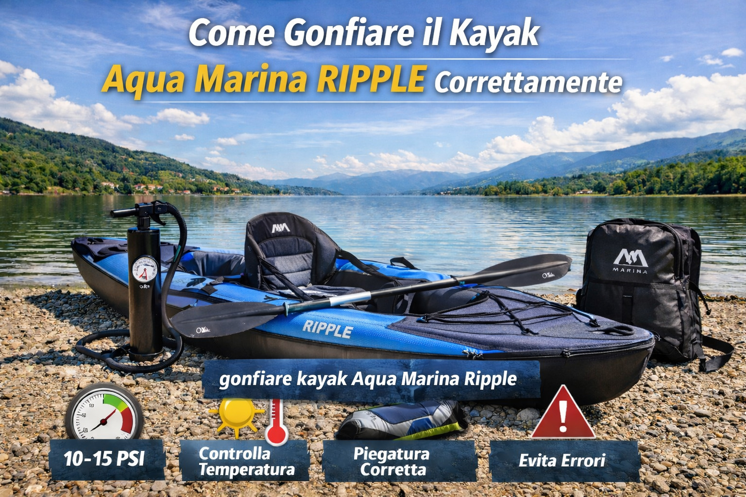 Come gonfiare kayak Aqua Marina Ripple in 7 Passaggi