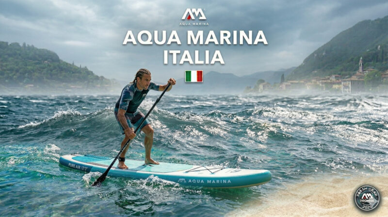 Miglior SUP per mare mosso: un paddler esperto affronta le onde con il SUP Touring Aqua Marina Hyper su acque increspate.